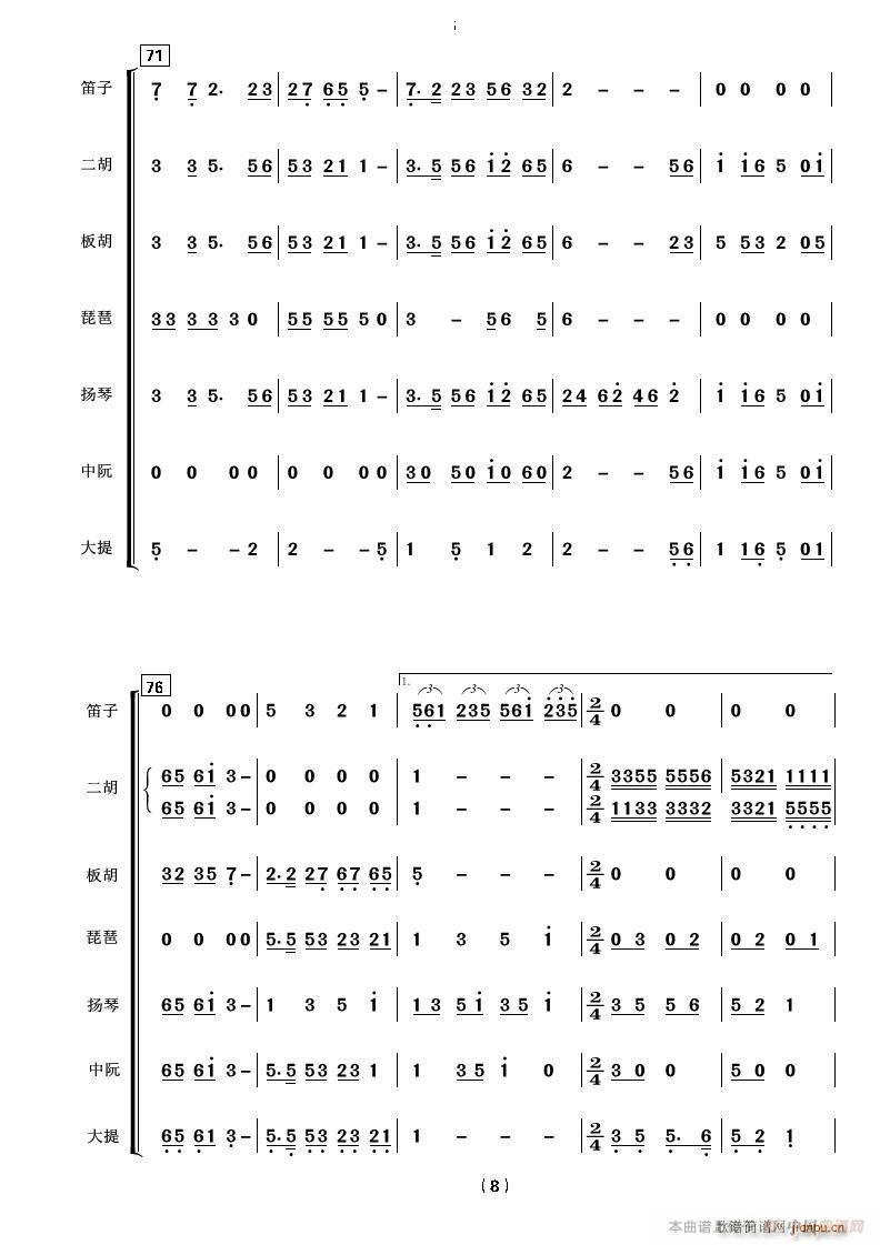 共度好时光 器乐合奏 喜庆用(总谱)8