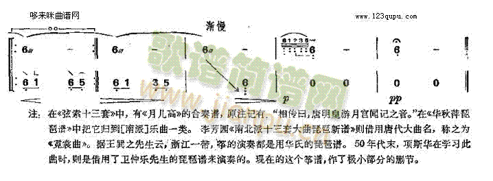 月儿高-浙江筝曲(古筝扬琴谱)8