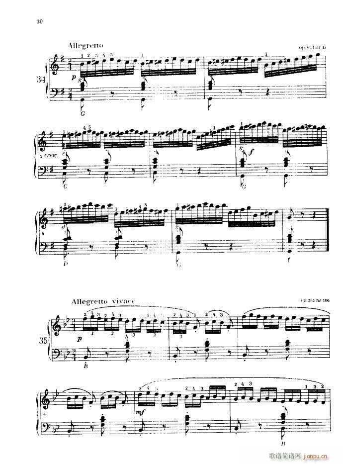车尔尼手风琴练习曲集(手风琴谱)30