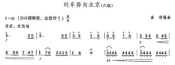 列车奔向北京(笛箫谱)1