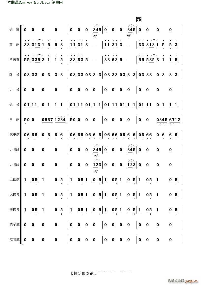 快樂的女戰(zhàn)士 管弦樂(總譜)12
