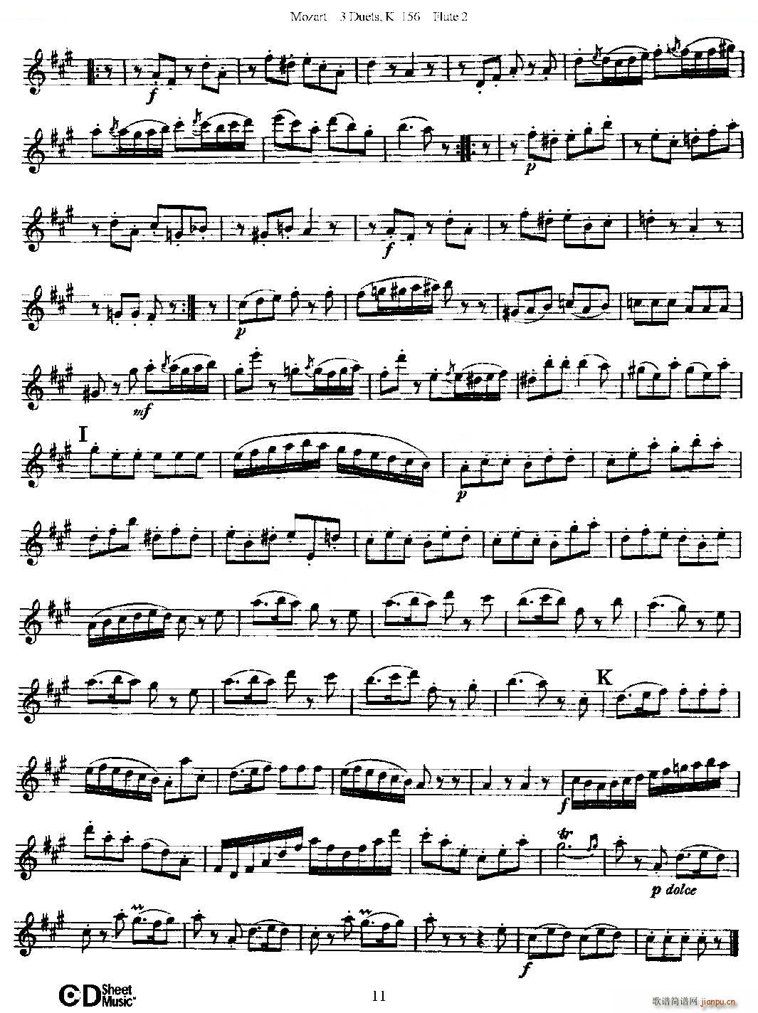 3 Duets K 156 之第二长笛 二重奏三首 K156号 铜管(笛箫谱)11