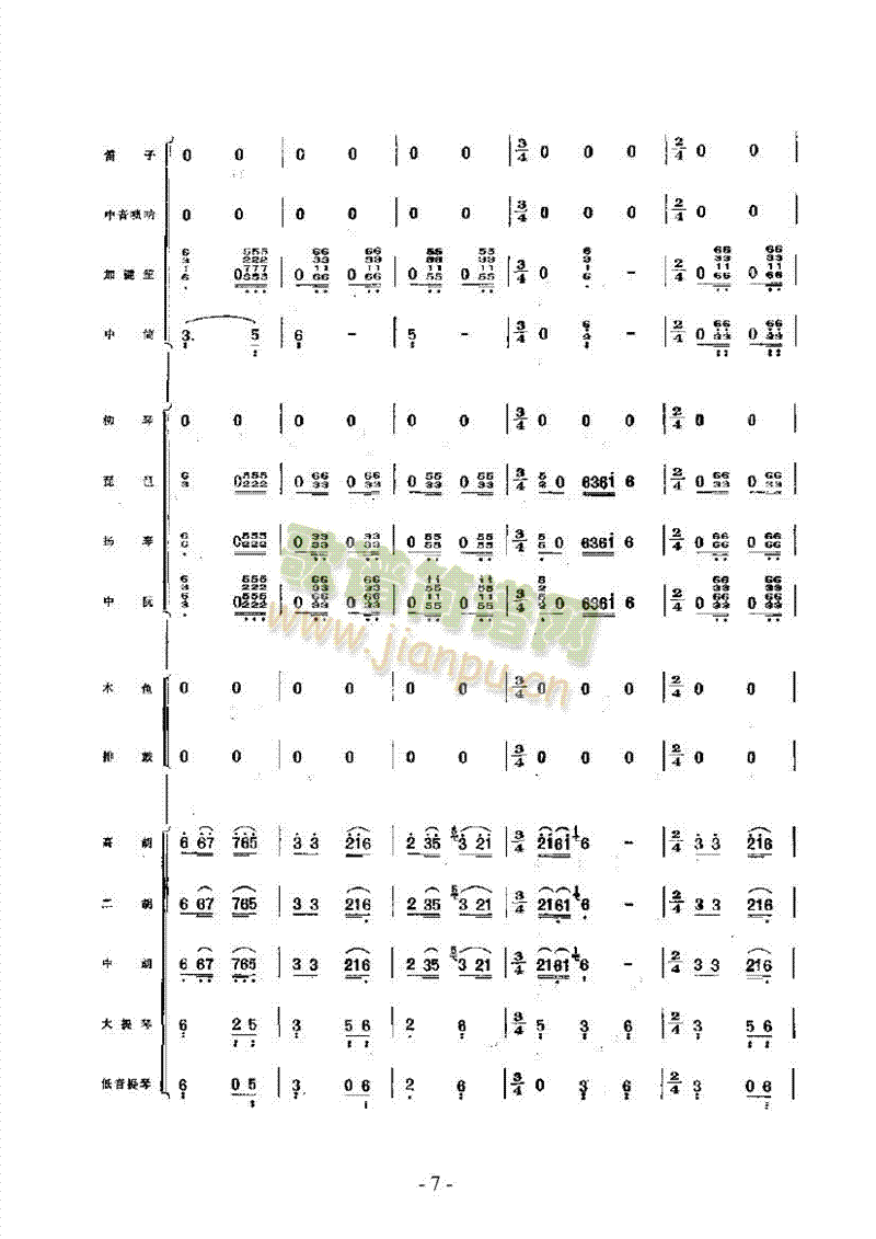 黃楊扁擔(dān)樂隊(duì)類民樂合奏(其他樂譜)7