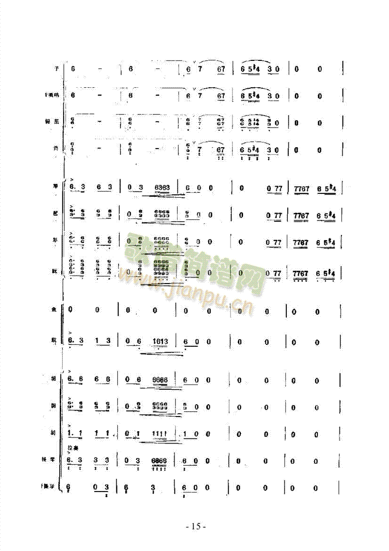 黃楊扁擔(dān)樂隊(duì)類民樂合奏(其他樂譜)15