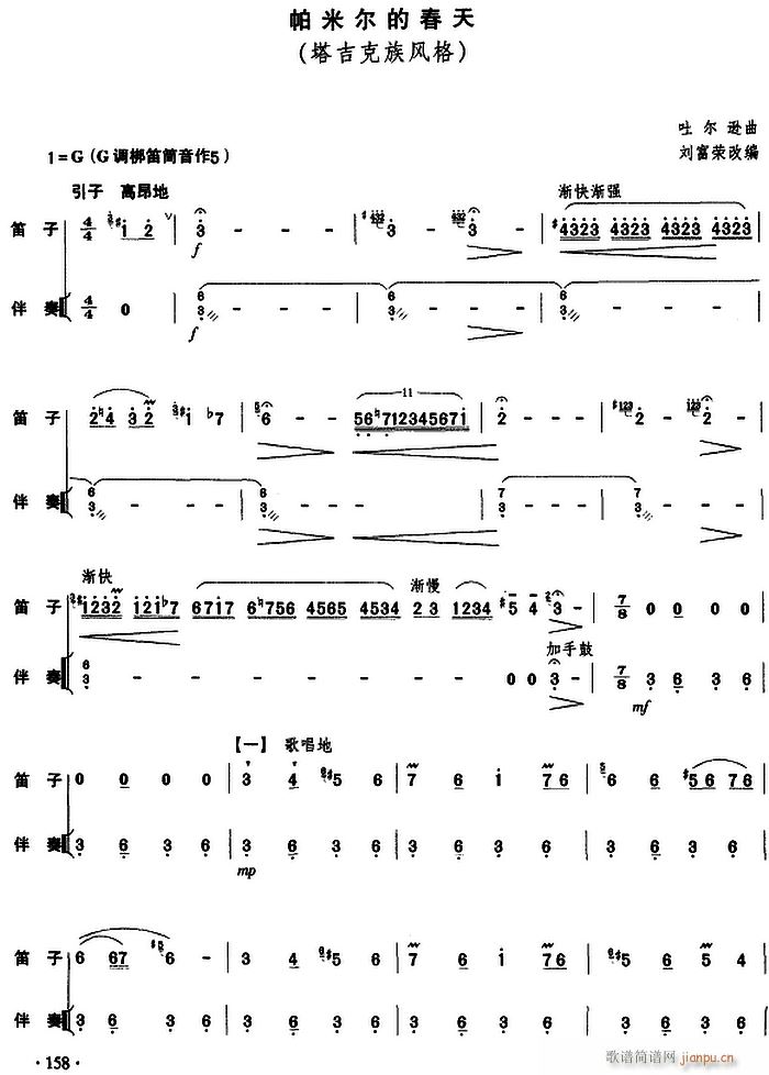 帕米尔的春天 民乐队(总谱)1