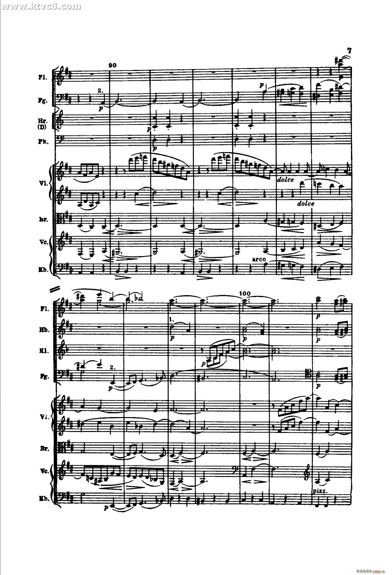 勃拉姆斯第二交响曲 第一乐章 不太快的快板(总谱)7