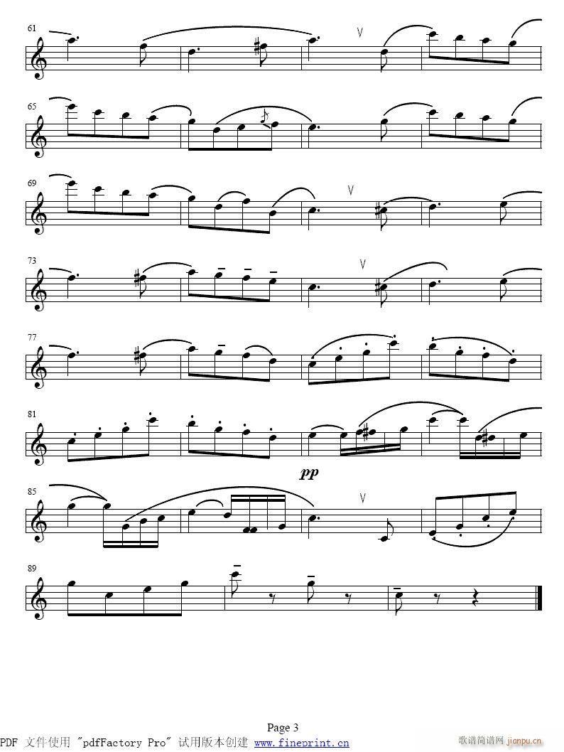 单簧管-春之歌(单簧管谱)3