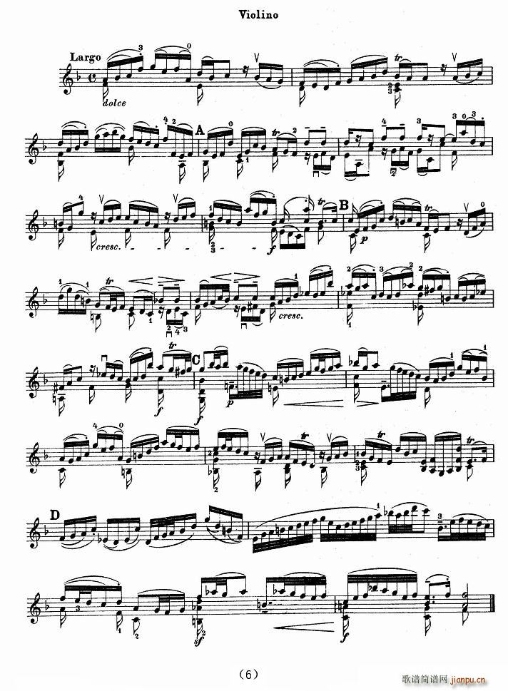 巴赫小提琴协奏曲(小提琴谱)6