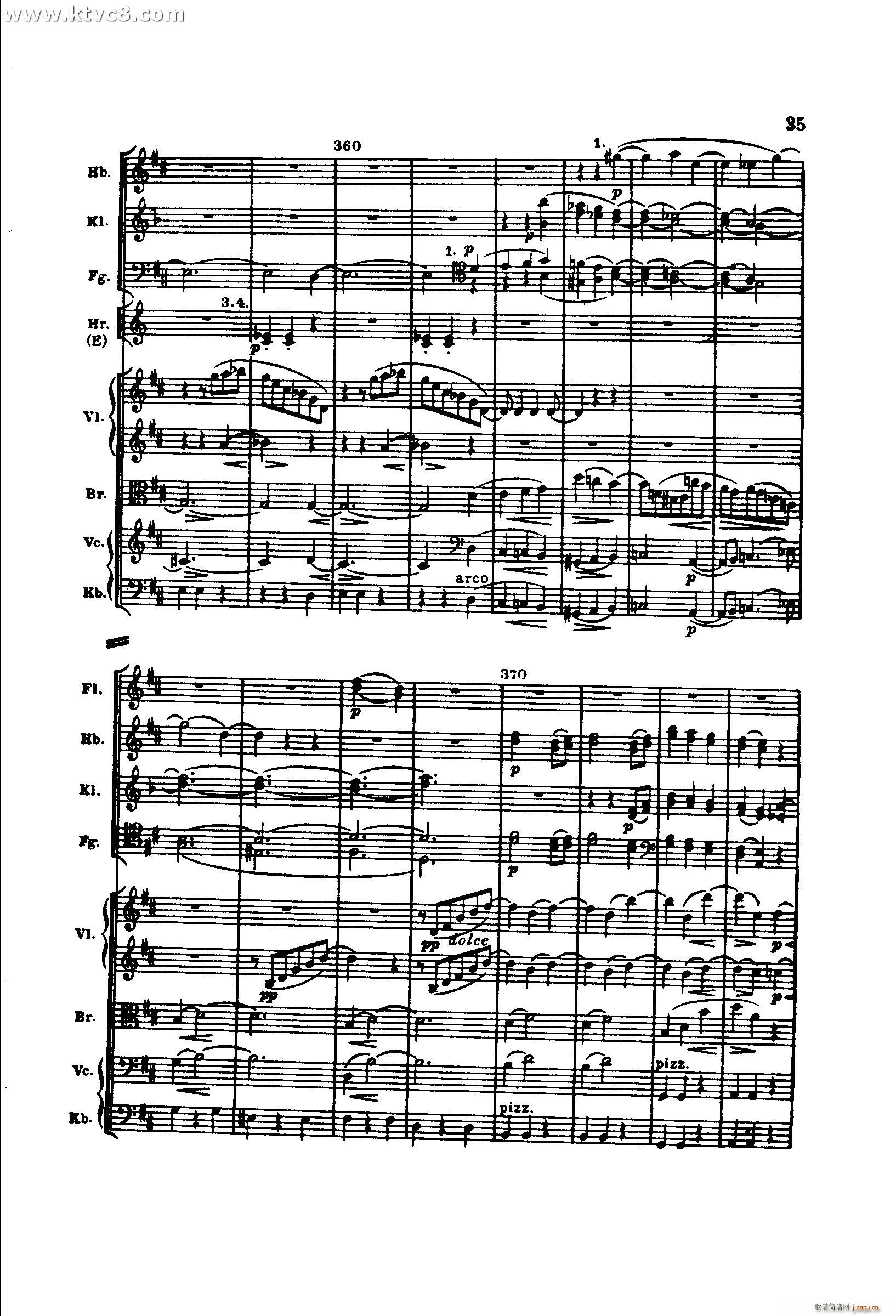 勃拉姆斯第二交响曲 第一乐章 不太快的快板(总谱)35