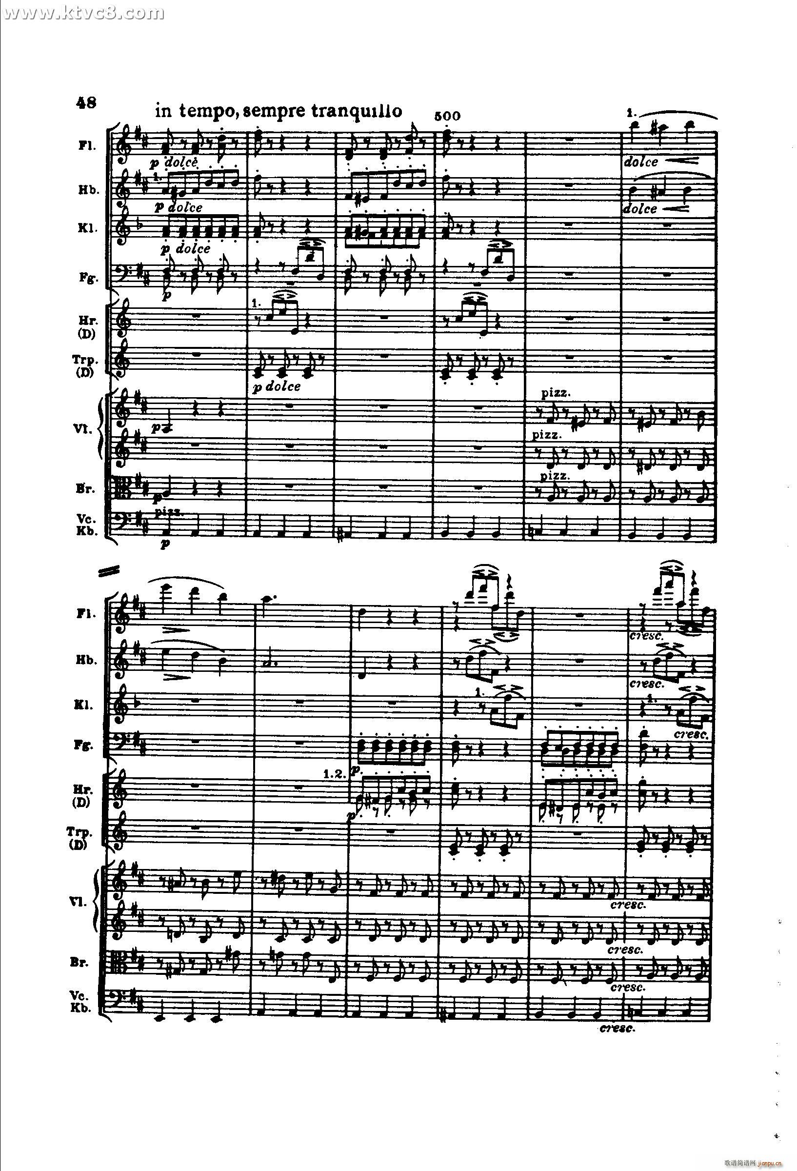 勃拉姆斯第二交响曲 第一乐章 不太快的快板(总谱)48