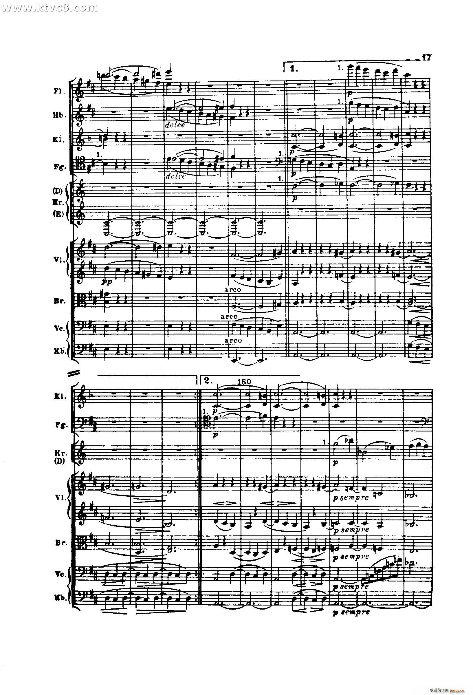 勃拉姆斯第二交响曲 第一乐章 不太快的快板(总谱)17