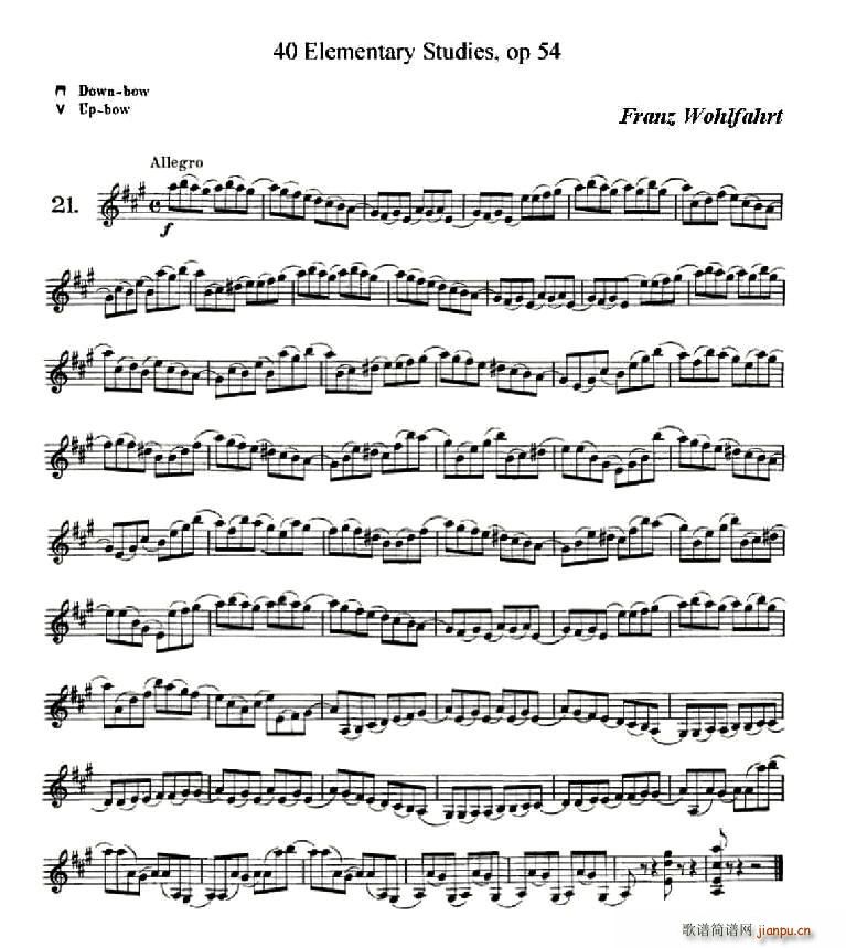 40首小提琴初级技巧练习曲之21(小提琴谱)1