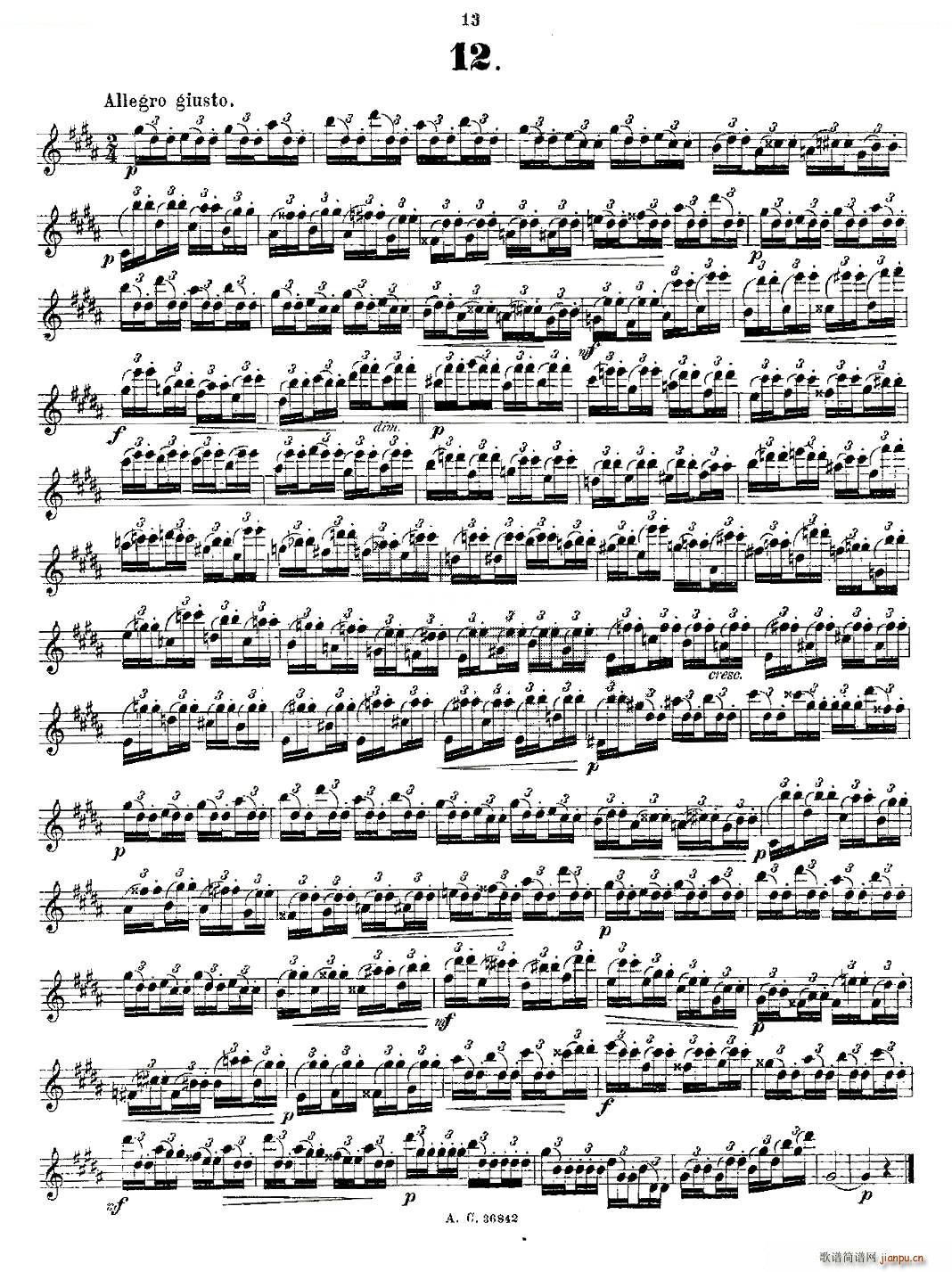 24首长笛练习曲 Op 21 之1 12 铜管(笛箫谱)13