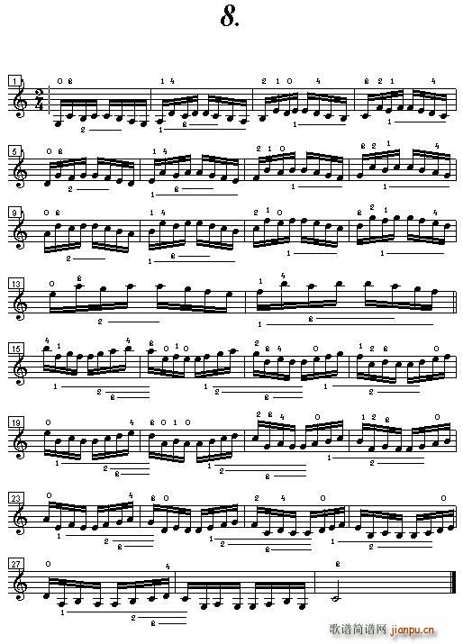 小提琴手指练习曲(小提琴谱)8