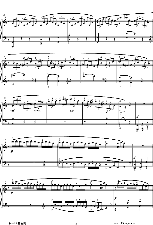 莫扎特F大调钢琴奏鸣曲K280-莫扎特(钢琴谱)5