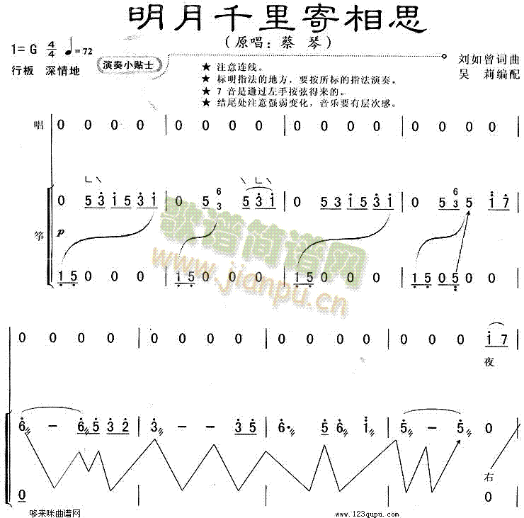 明月千里寄相思(古筝扬琴谱)1