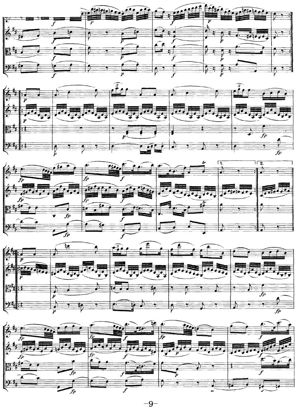 Mozart Quartet No 18 in A Major K 464(总谱)9