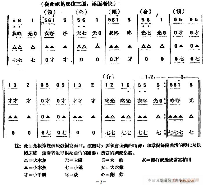 民歌組曲 民樂合奏(總譜)7