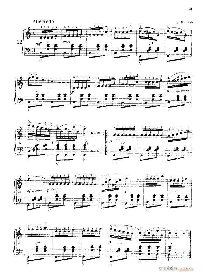 车尔尼手风琴练习曲集(手风琴谱)21