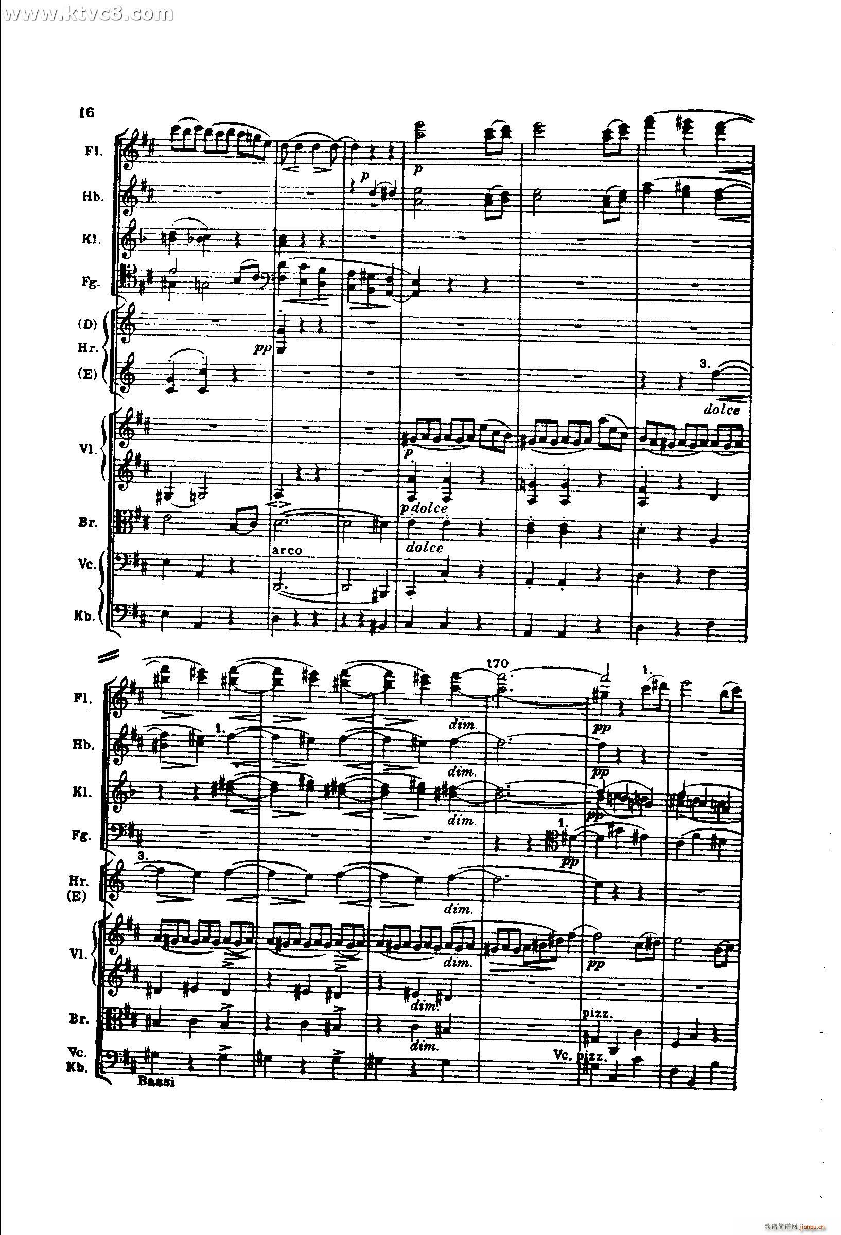 勃拉姆斯第二交响曲 第一乐章 不太快的快板(总谱)16