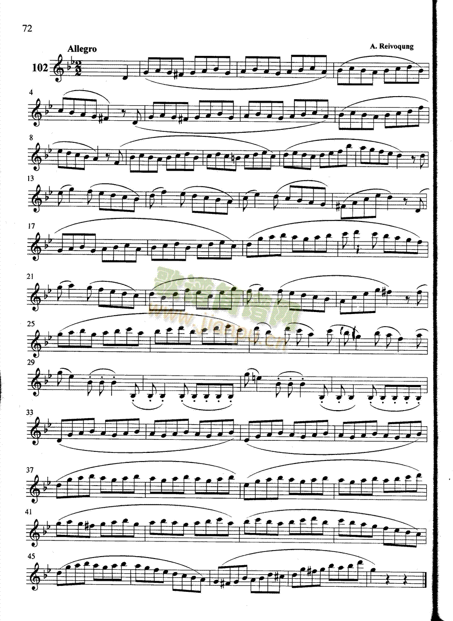 萨克斯管练习曲第100—072页(萨克斯谱)1