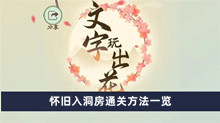 《文字玩出花》怀旧入洞房通关方法一览