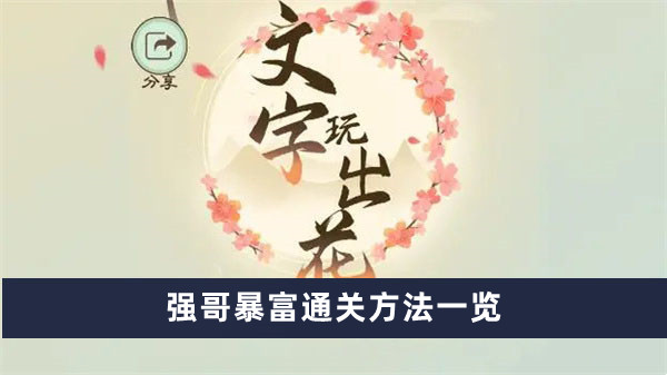 《文字玩出花》強(qiáng)哥暴富通關(guān)方法一覽
